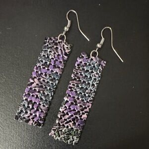 Elegant Purple and Silver Dangle Earrings
